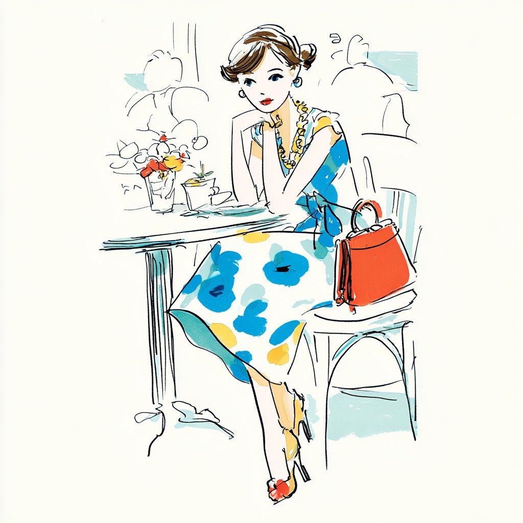 Mid-Century Fashion Editorial Illustration with René Gruau Echoes - view 1