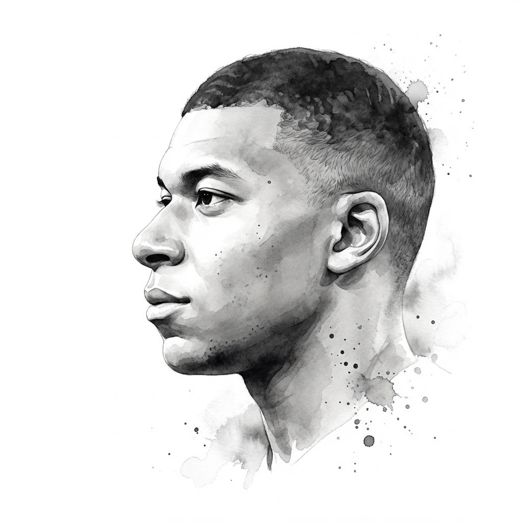 Refined Monochromatic Ink Portrait with Side Profile thumbnail 2