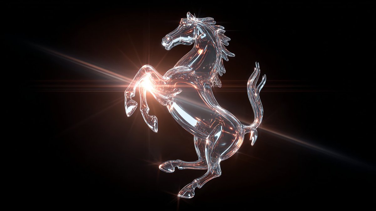 Glowing Glass Logo 3D Render with Lens Flare thumbnail 2