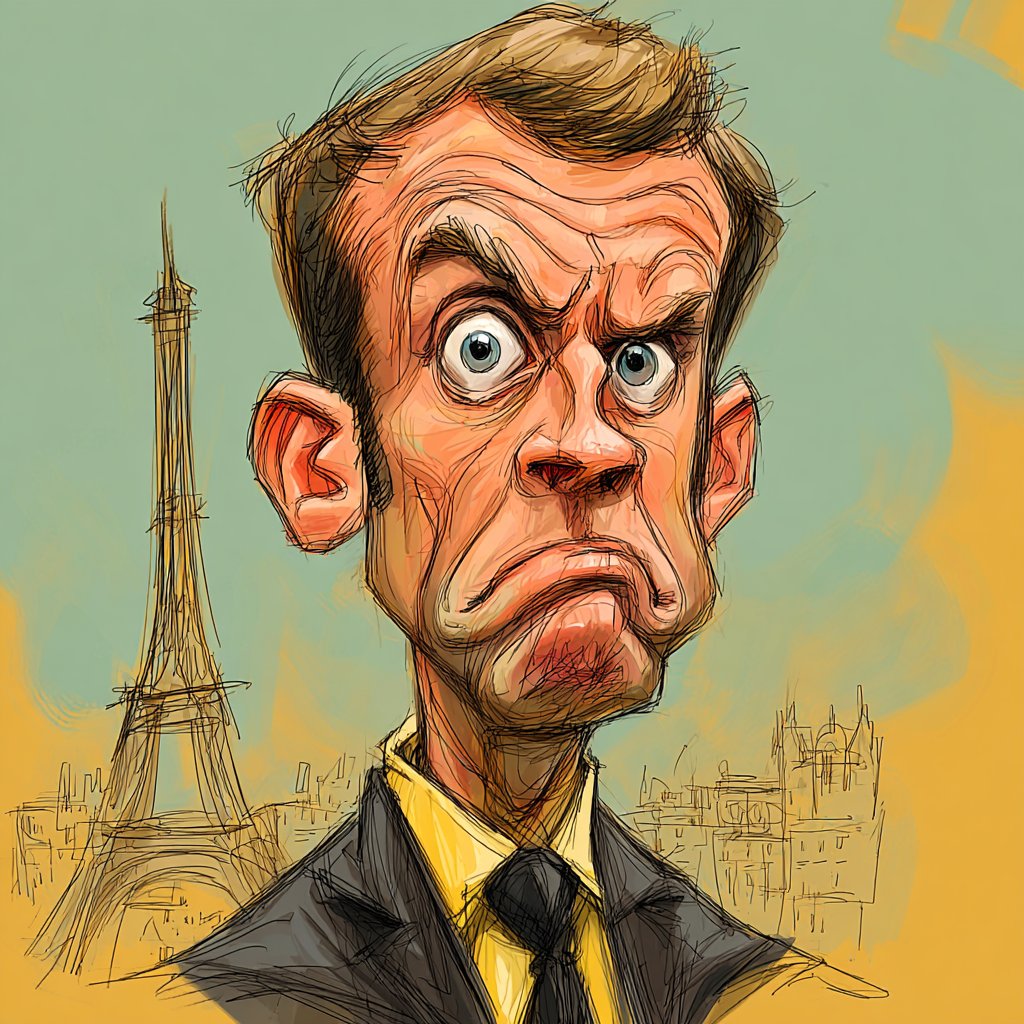 Digital Editorial Caricature with Sketch Linework and Gouache - view 1
