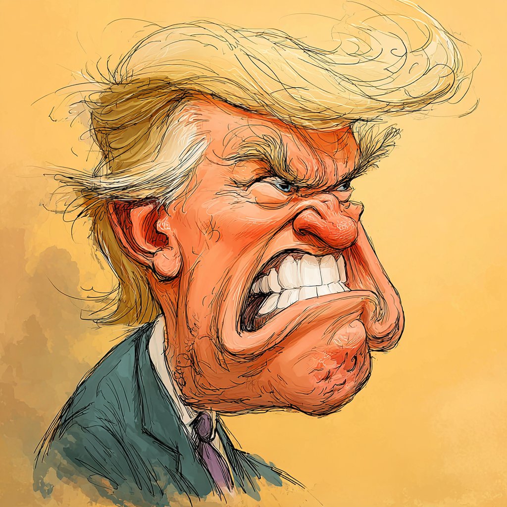 Digital Editorial Caricature with Sketch Linework and Gouache thumbnail 3