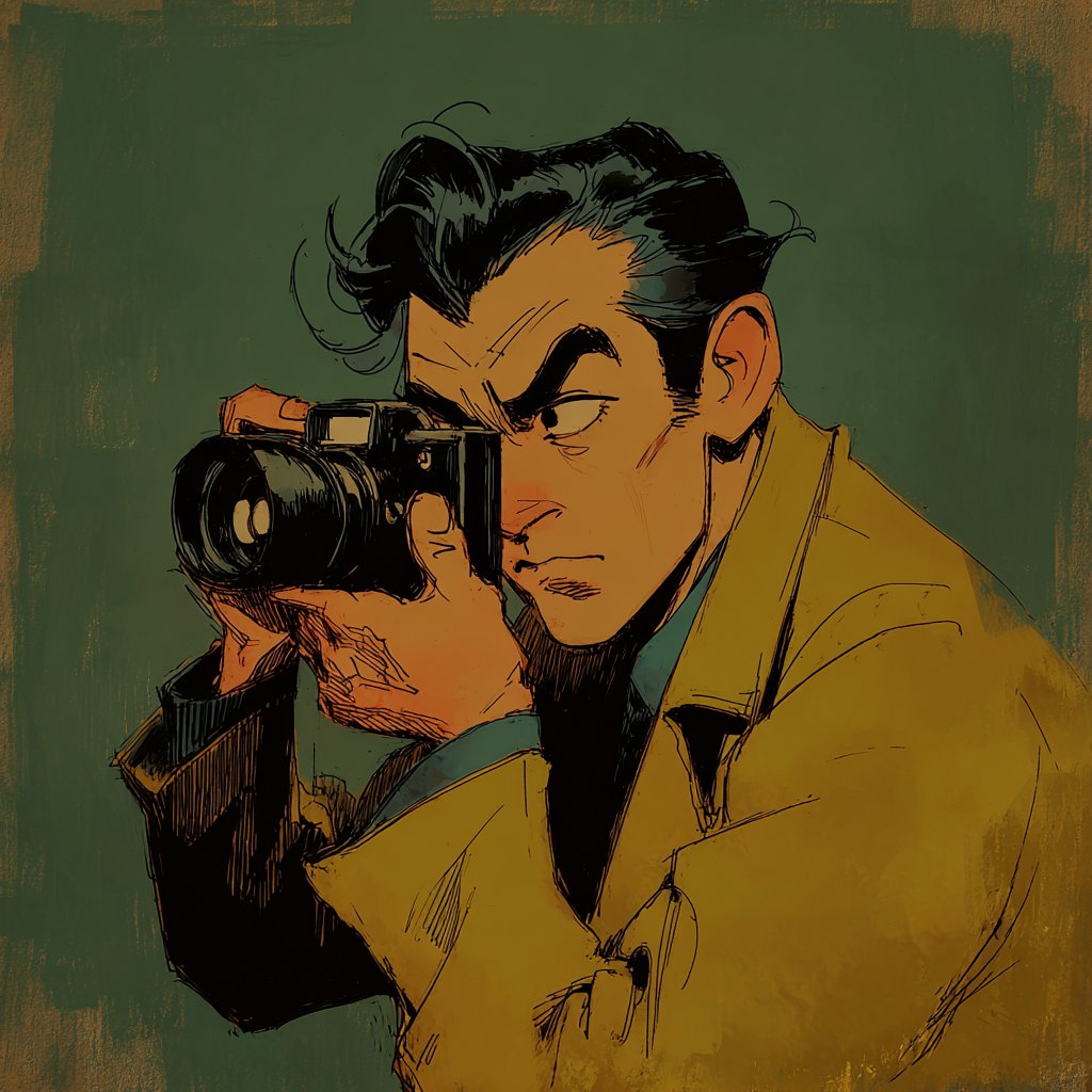 Retro Cinematic Graphic Novel Illustration with Anime Style - view 1