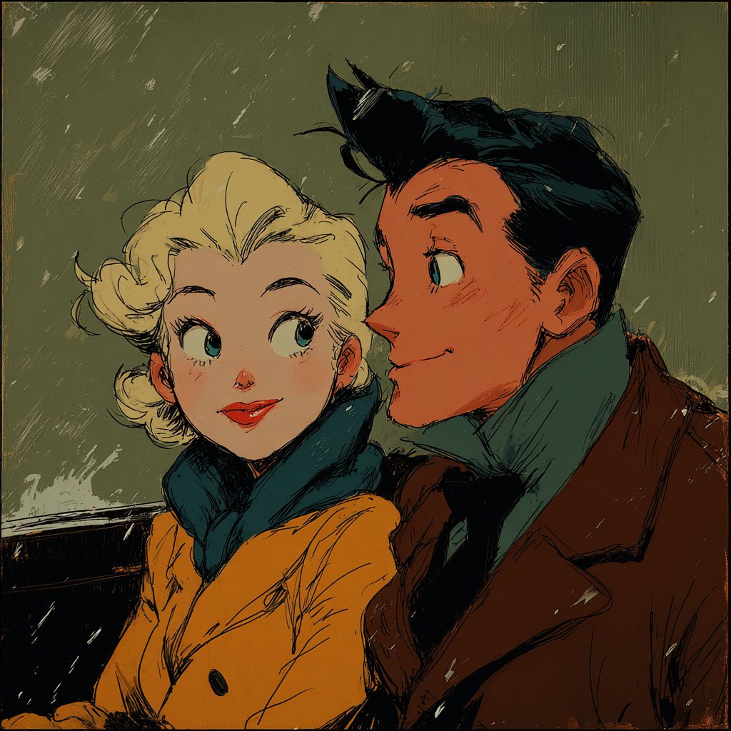 Retro Cinematic Graphic Novel Illustration with Anime Style thumbnail 3