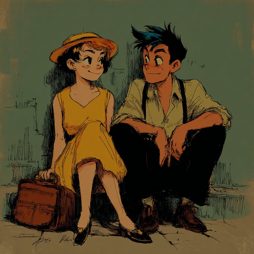 Retro Cinematic Graphic Novel Illustration with Anime Style thumbnail 4