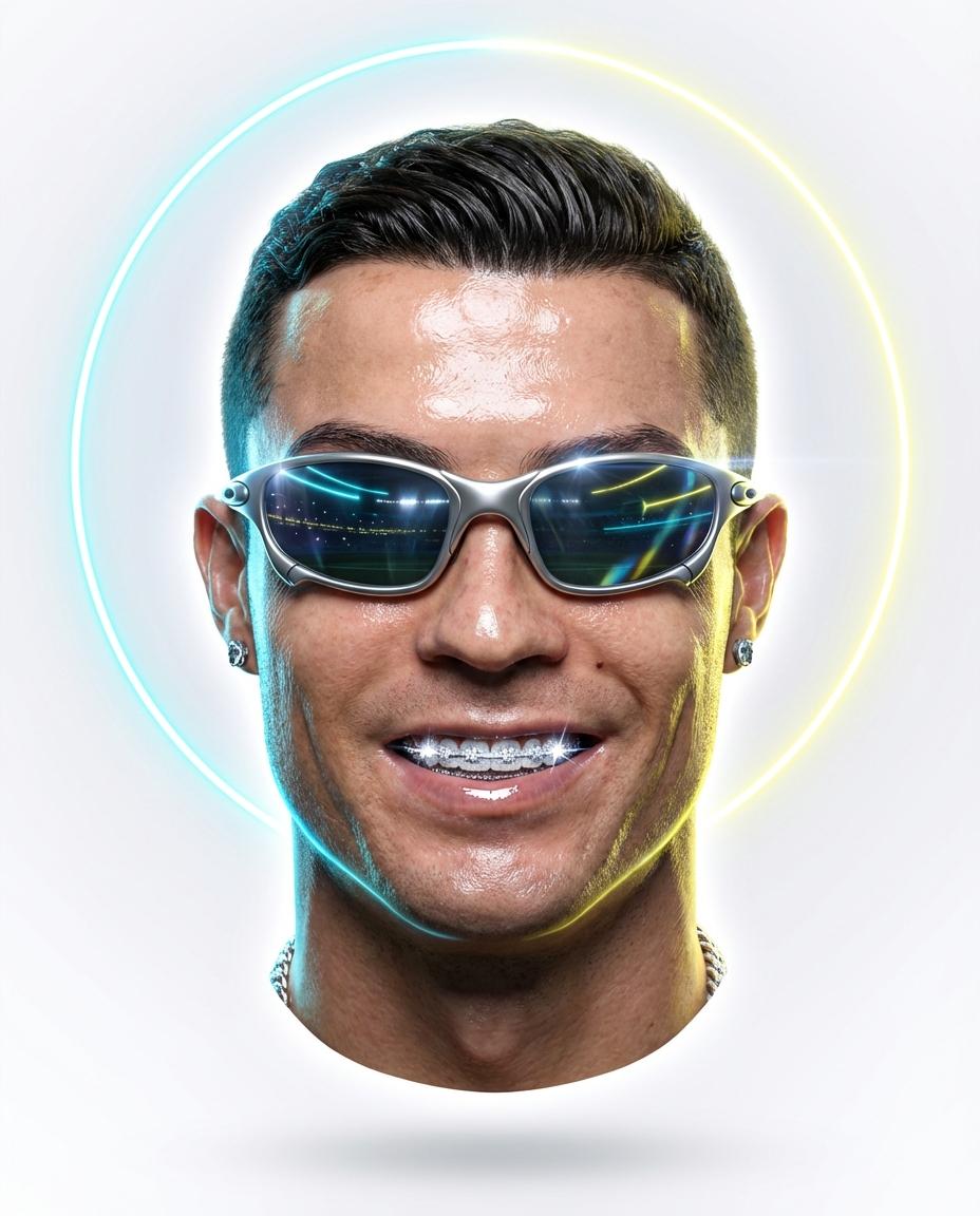 Hyper-stylized 3D Floating Head Portrait with Neon Accents thumbnail 2