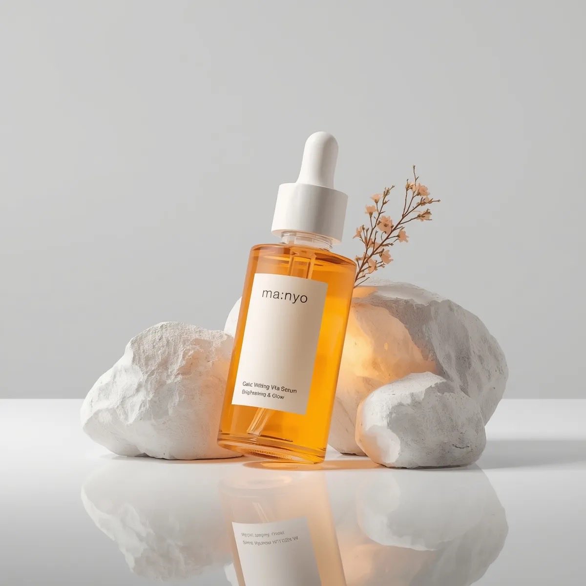 Minimalist Studio Product Photography of Amber Glass Serum Bottle thumbnail 3