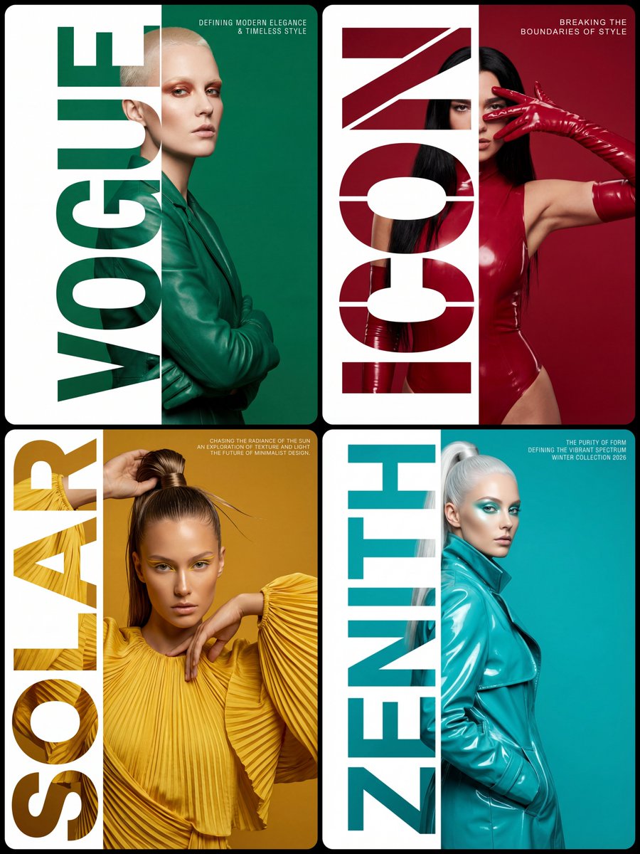 High-fashion editorial poster with typography mask - view 1