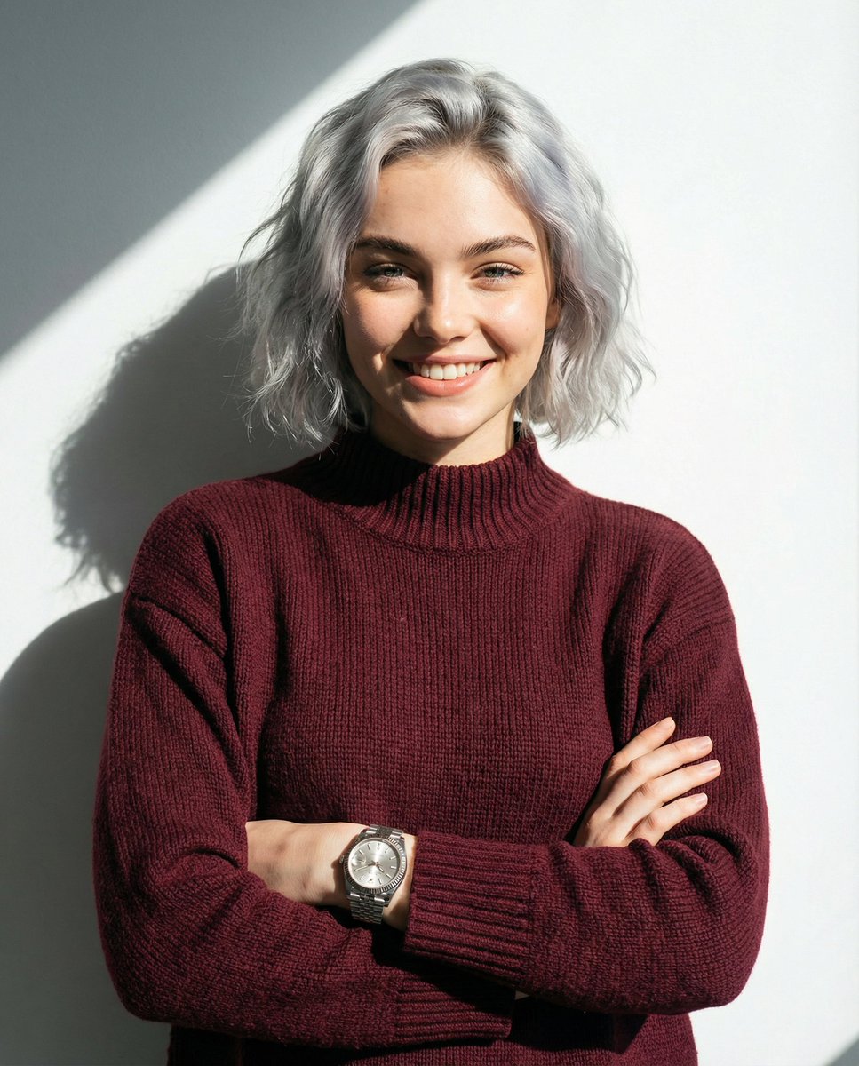 Studio Portrait: Man in Maroon Sweater with Rolex thumbnail 2