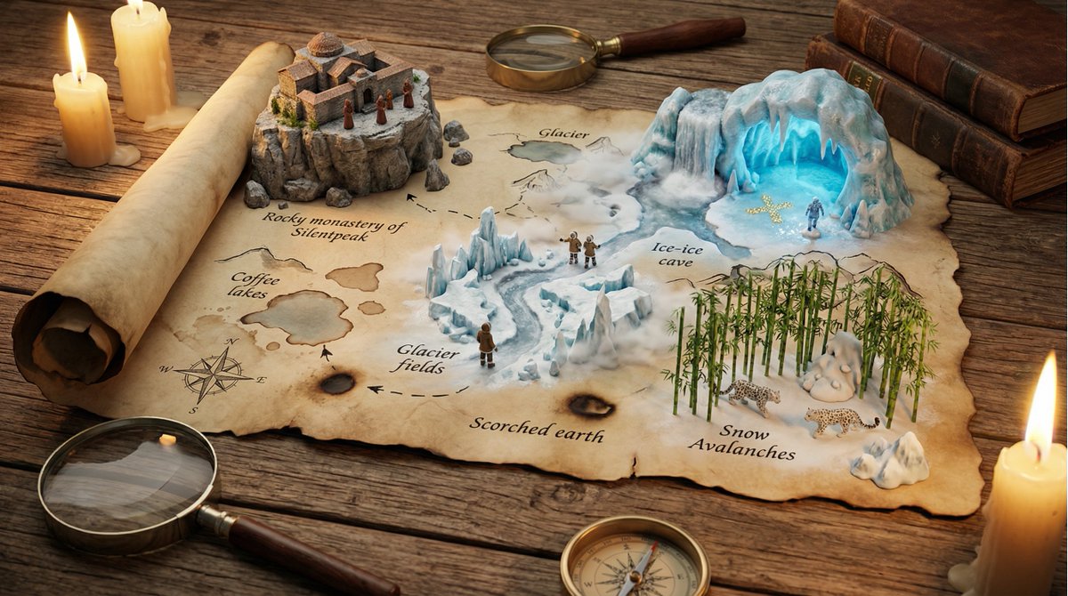Animated 3D Treasure Map Adventure on Aged Parchment thumbnail 4