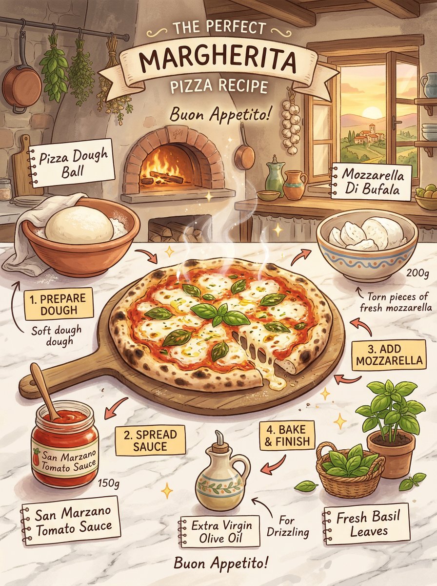 Studio Ghibli Margherita Pizza Infographic - view 1