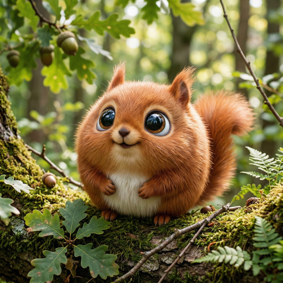 Cute Ball-Shaped Animal in Habitat with Big Eyes thumbnail 2