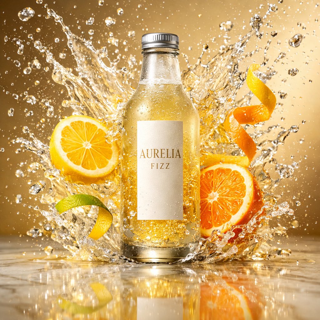 High-Speed Citrus Tonic Splash Product Photography thumbnail 2