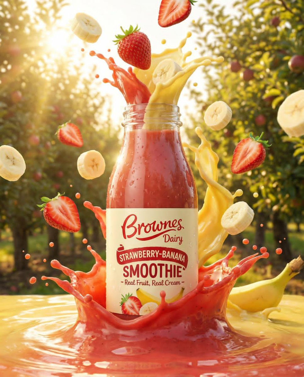 Ultra-realistic Fruit Drink Ad with Dynamic Splash - view 1
