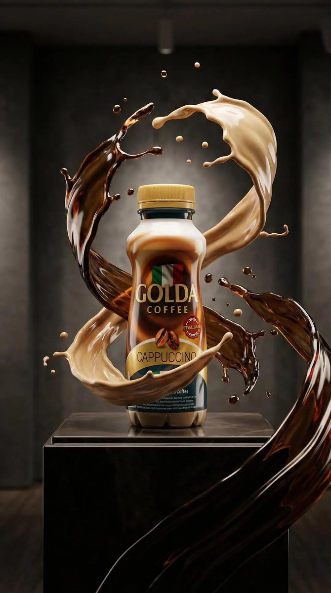 Premium Cappuccino Product Ad with Dynamic Elements - view 1