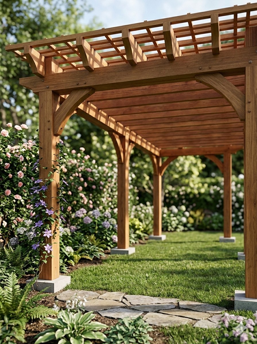 Hand-drawn Pergola Sketch to Photorealistic Garden Visualization thumbnail 2