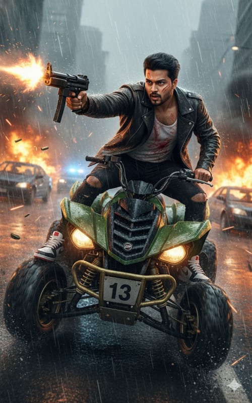 Hyper-Realistic Action Portrait: Urban Chase Scene thumbnail 2