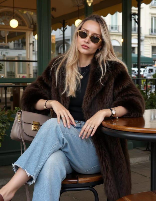 Luxury Parisian Fashion Editorial: Platinum Blonde in Fur Coat thumbnail 2