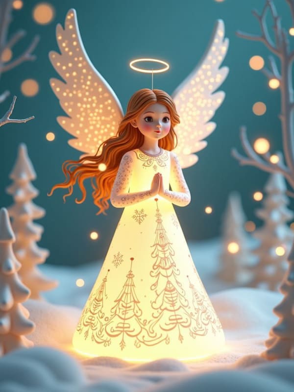 Ethereal Christmas Angel Illustration: A Dreamy AI Prompt thumbnail 4