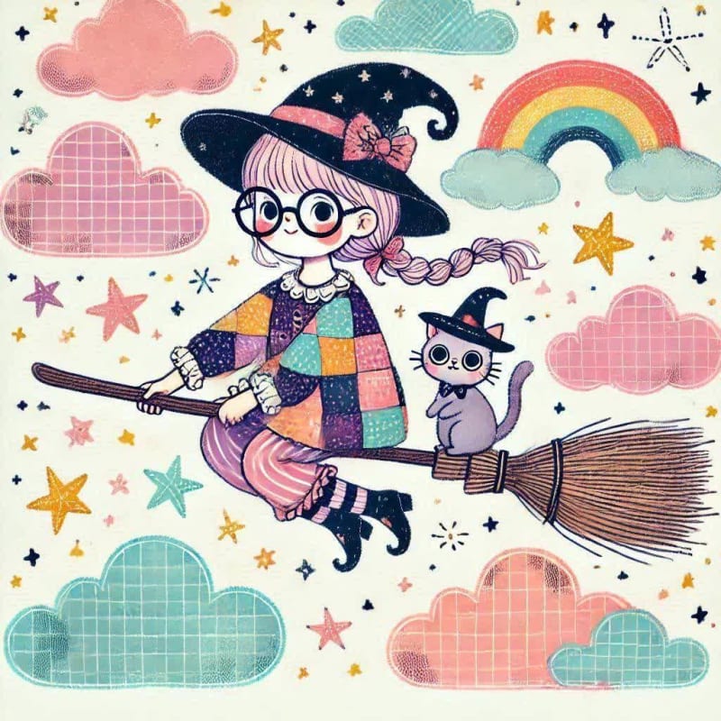 Whimsical Witch Illustration for Children's Books thumbnail 3
