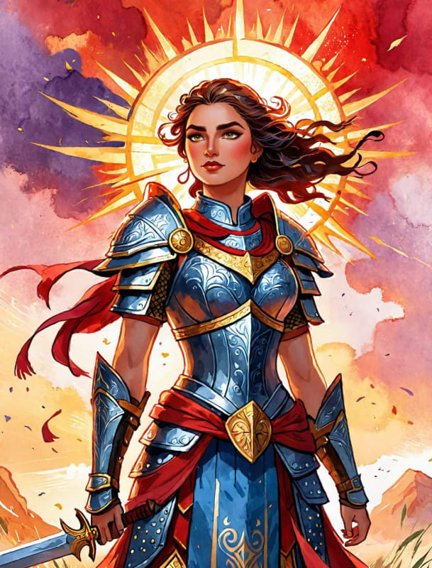 Epic War Goddess on Battlefield: AI Art Prompt - view 1