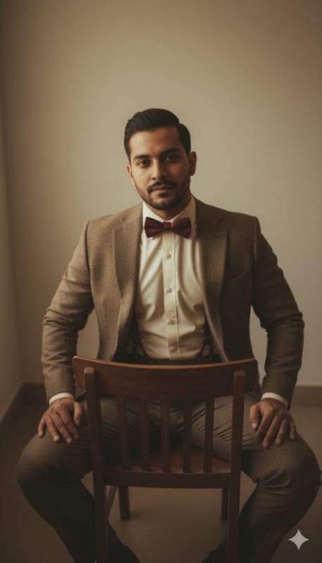 1960s Vintage Tweed Gentleman Portrait - view 1