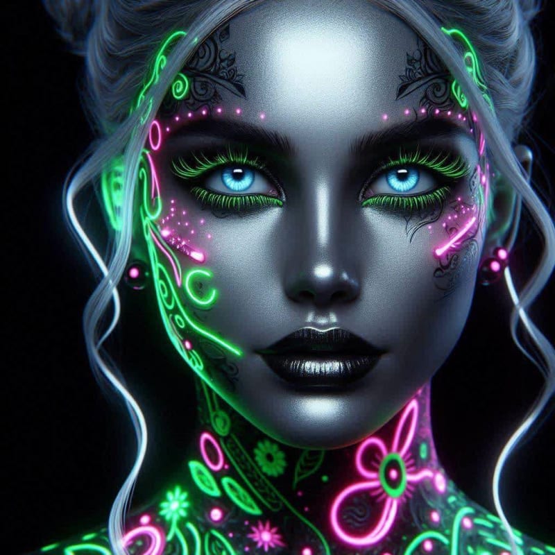 Neon Graffiti Girl: Cyberpunk Portrait Photography - view 1
