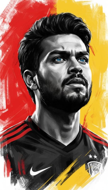 Dynamic Footballer Digital Painting - view 1