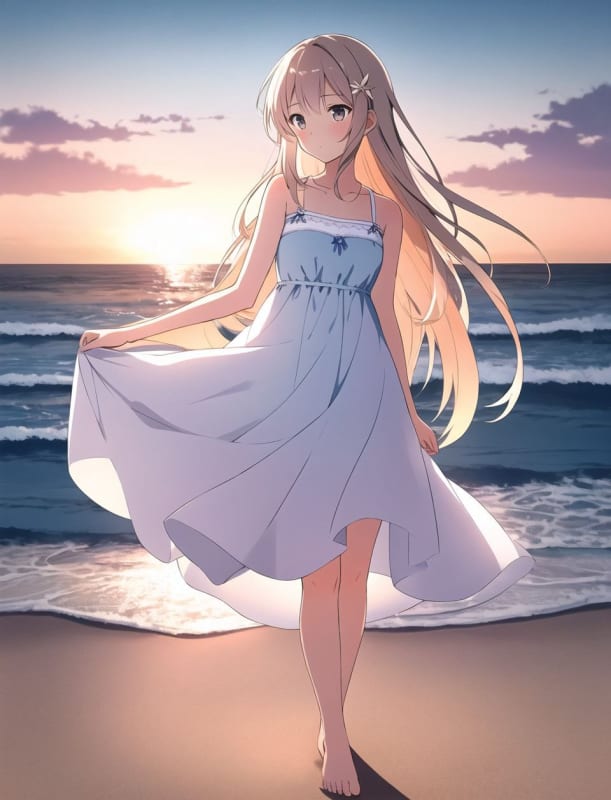 Sunset Beach Serenity: A Romantic Seaside Portrait thumbnail 5