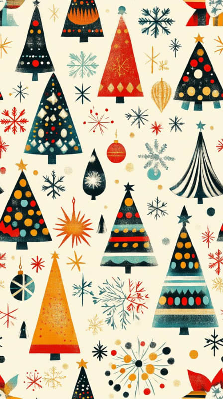 Retro New Year Pattern Illustration - Vintage Holiday Charm thumbnail 2