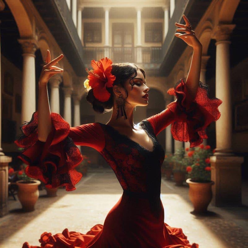 Flamenco Dancer in Traditional Spanish Setting thumbnail 4