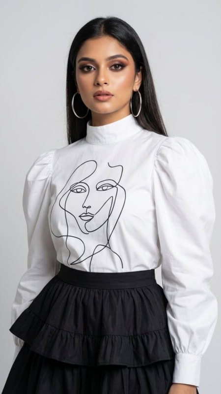 Avant-Garde Fashion Portrait: Indonesian Model in Studio thumbnail 2