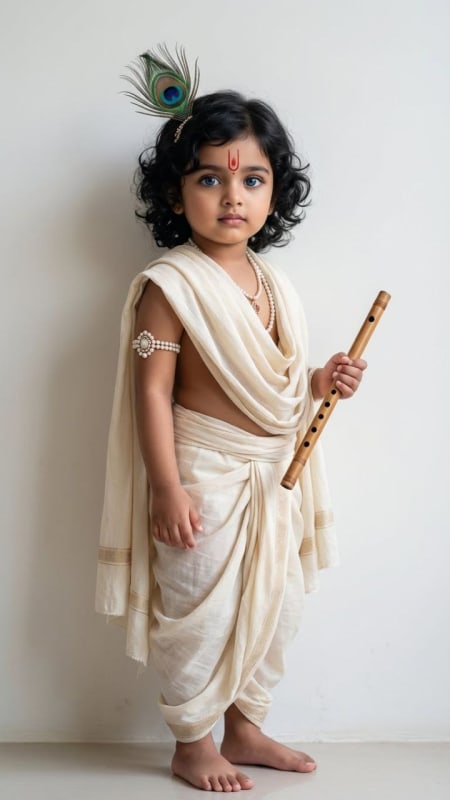 Little Krishna: Realistic Child Portrait thumbnail 3