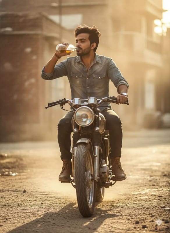 Vintage Motorcycle Adventure: Cinematic Street-Style Photography thumbnail 2