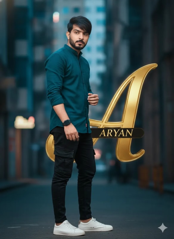 Stylish Men's Portrait with Letter A in Cinematic Style - view 1