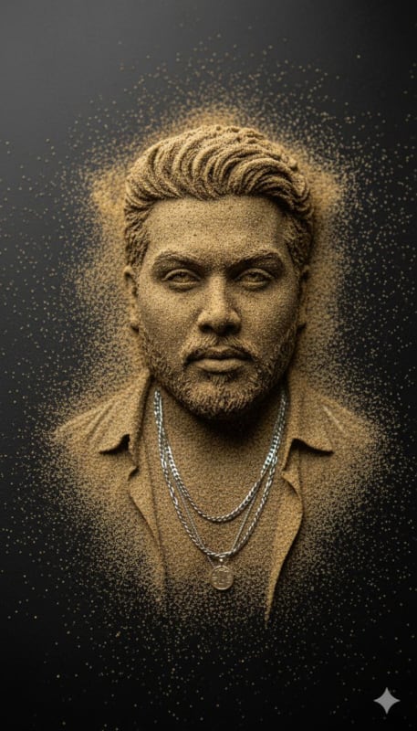 Golden Sand Relief Portrait thumbnail 2