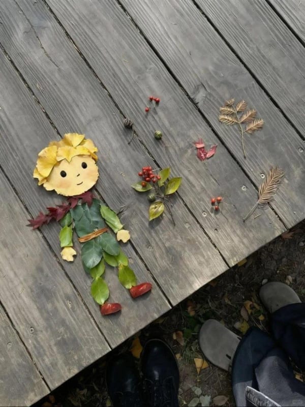Autumn Leaf Art Couple Portrait thumbnail 2