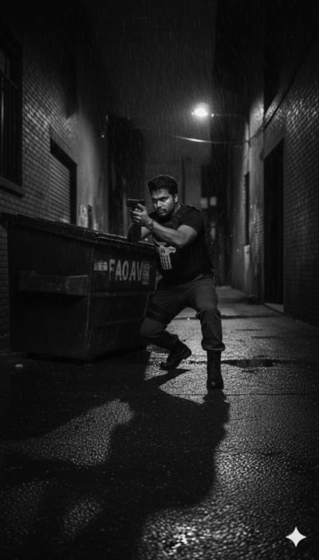 Punisher Noir: Selective Color Tactical Portrait thumbnail 2