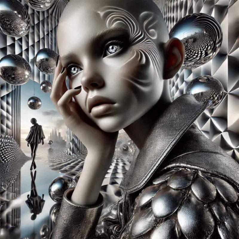 Futuristic Fashion Model in Cyberpunk City: AI Art Prompt thumbnail 7
