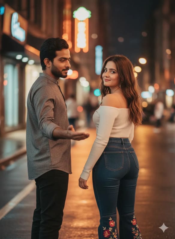 Romantic Gesture with Modern Girl - AI Art Prompt - view 1