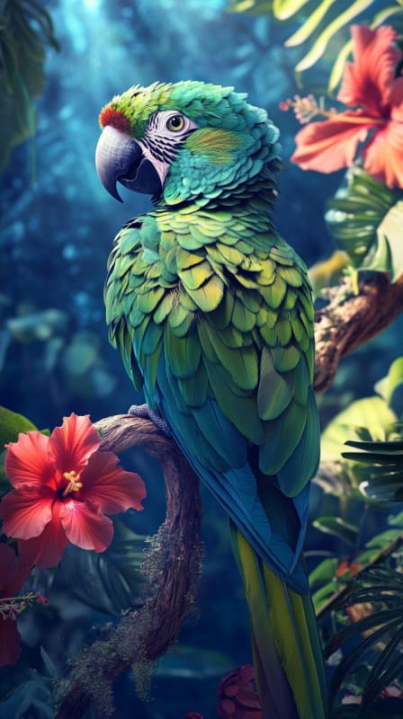 Vibrant Tropical Parrot Photorealistic Wildlife Photography thumbnail 4