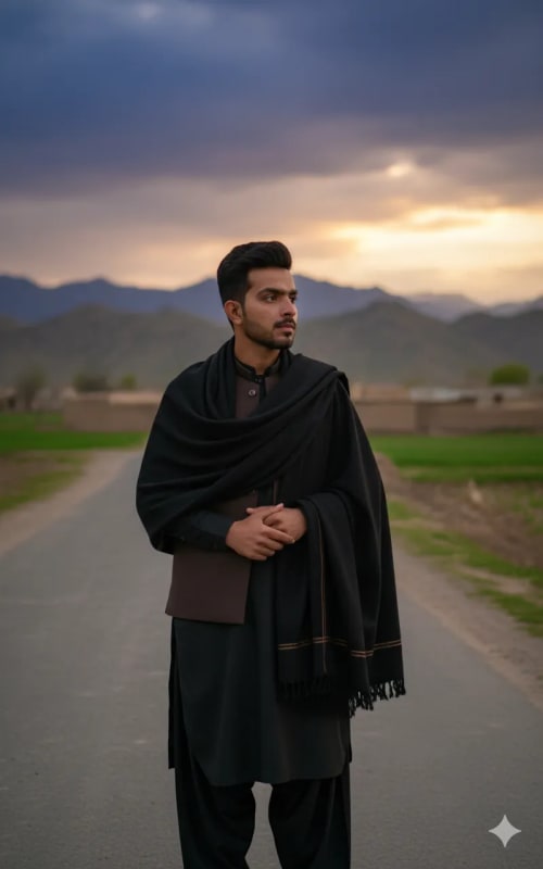 Pashtun Man Sunset Portrait: Traditional Style Photography thumbnail 2