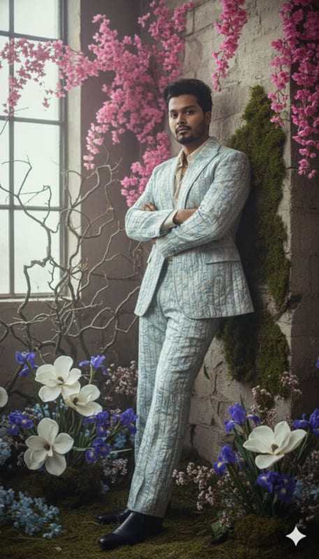 Floral Couture Male Fashion Editorial thumbnail 3