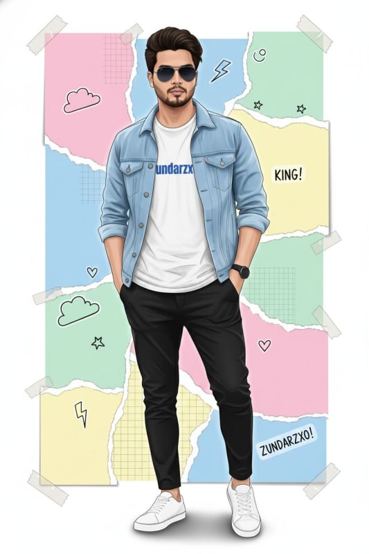 Stylish Full Body Portrait AI Art Prompt - view 1