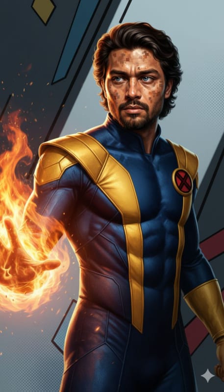Classic 90s X-Men Pyro Cosplay Portrait thumbnail 2
