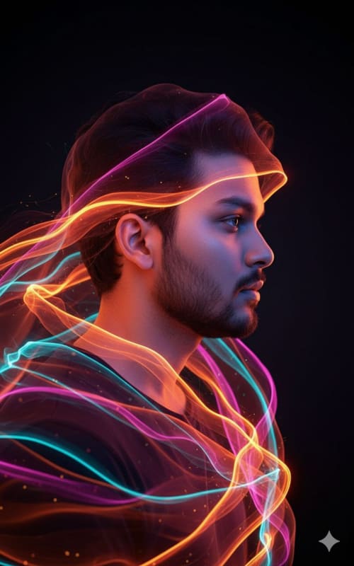 Neon Light Portrait: Ultra-Realistic Digital Art thumbnail 2