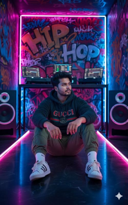 Urban Streetwear Fashion Photography with Neon Lights thumbnail 2
