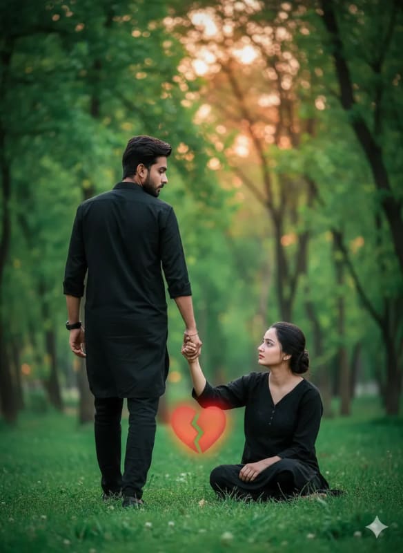 Emotional Portrait of a Couple in a Park thumbnail 2