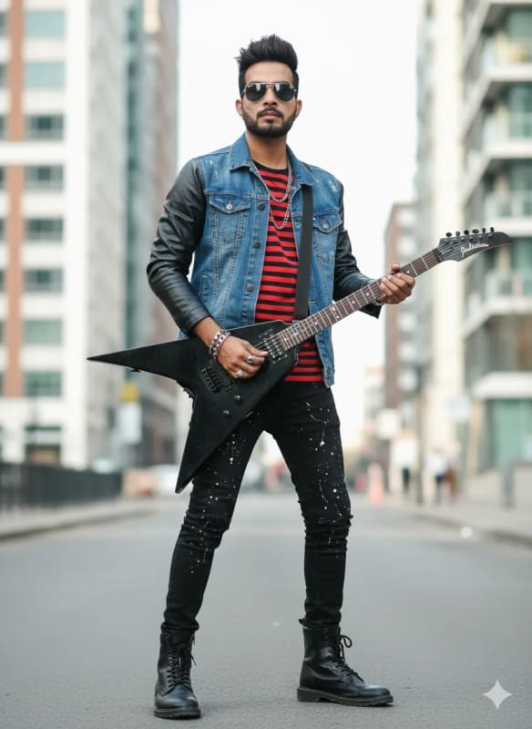 Electric Guitar Rockstar in Urban Setting thumbnail 2