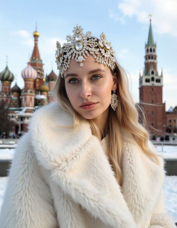 Fashion Editorial in Red Square: Vogue-Inspired AI Prompt - view 1