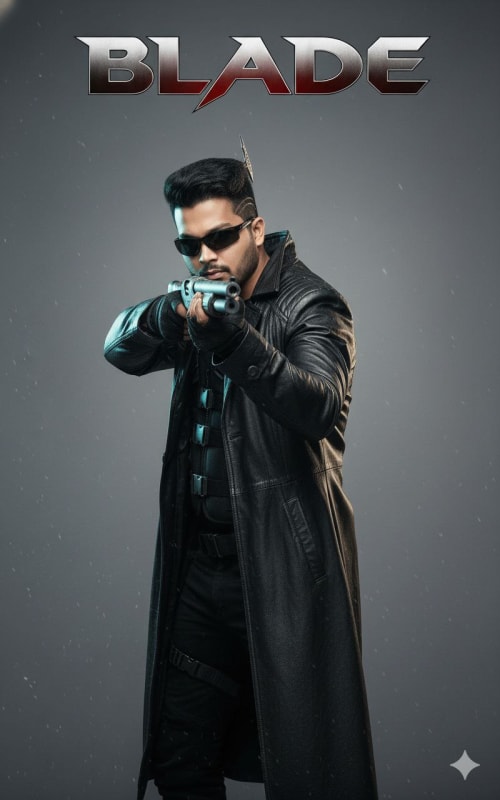 Blade Movie Poster Portrait with Realistic Character - view 1